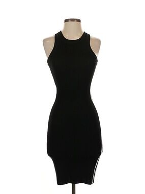 Paradise Women’s Black Bodycon Dress with White Side Stripes